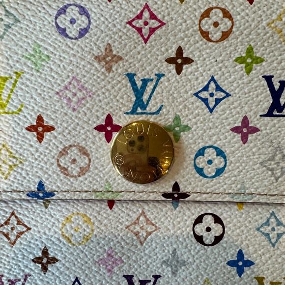 Louis Vuitton White Monogram Multicolored Sarah Wallet, Limited Edition! - Picture 2 of 11